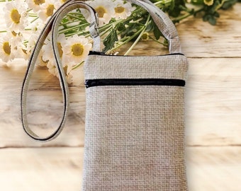 Mini bolso bandolera, soporte para teléfono, doble cremallera, correa ajustable, bolso de diario, ligero, regalo de viaje