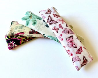 Estuche de algodón con cremallera floral: Estuche fino para pinceles de maquillaje o lápices, 2 tamaños, 50 x 2 selecciones