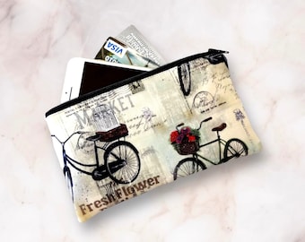 Bolsa de algodón con cremallera: funda para iPhone, funda para gafas, estampado de bicicleta vintage, selección de 51 x 2