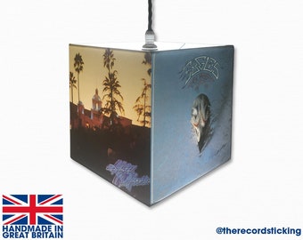 Handmade The Eagles Lamp or Ceiling Shade - 20x20cm - artwork, Canvas, hotel califonia