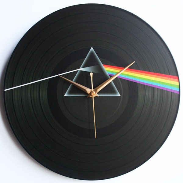 Pink Floyd - Dark Side of the Moon Album Art (1973) - 12″ Vinyl Record Wall Clock