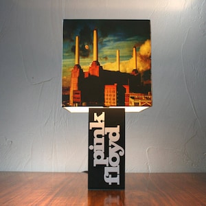 Handmade Pink Floyd Lamp + Album Cover Shade - Dark side of the moon