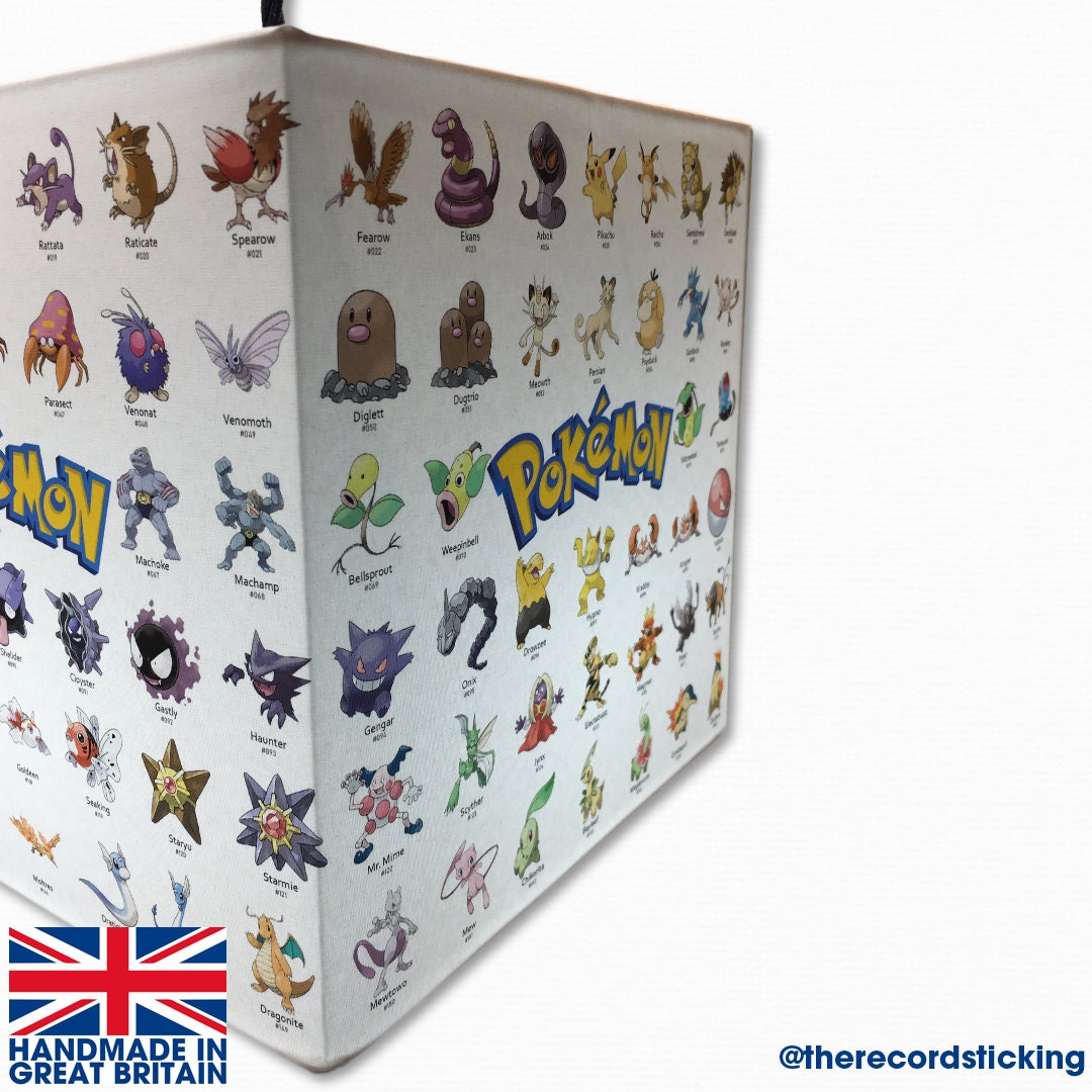 Handmade Pokemon Lamp or Ceiling Shade 20x20cm Pikachu Ash Go