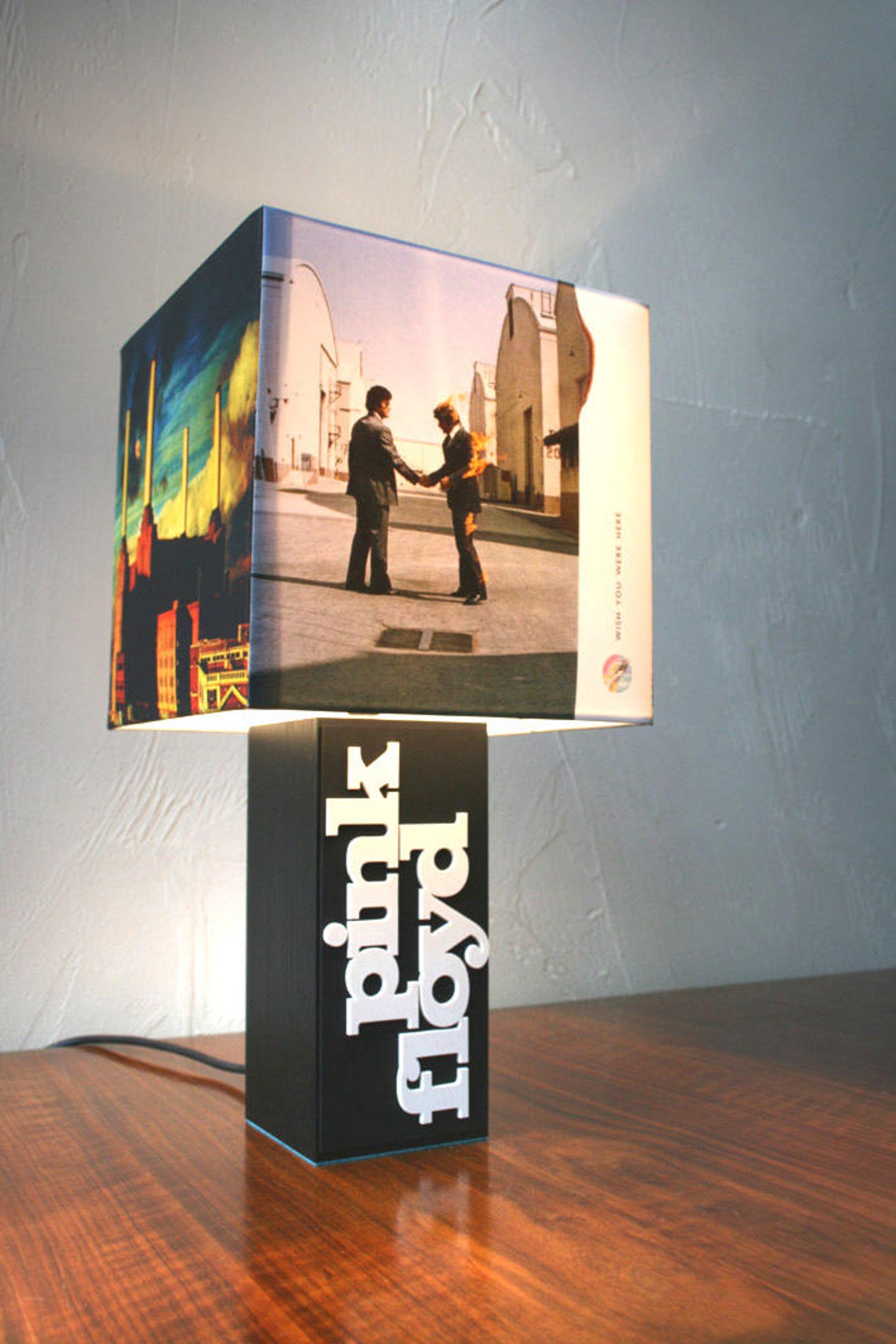 Handmade Pink Floyd Lamp Album Cover Shade Dark side of Etsy
