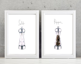 Salt and Pepper Prints. Kitchen Decor. Kitchen Signs. Kitchen Wall Decor. Kitchen Art. Kitchen Prints. Farmhouse Art. Farmhouse Decor. (847)