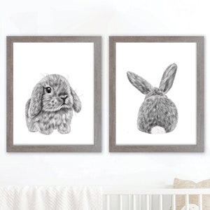 Nursery Wall Decor, Bunny Art, Rabbit Art, Gender Neutral Nursery Art Prints, Nursery Animal Prints, Woodland Animal Art, Nursery Prints