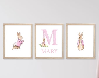 Watercolor Peter Rabbit Nursery Prints, Girl's Room Decor, Beatrix Potter Art