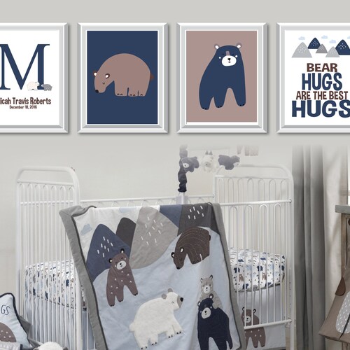 Baby Boy Nursery Art Print. Lambs and Ivy Montana Art. Bear Etsy