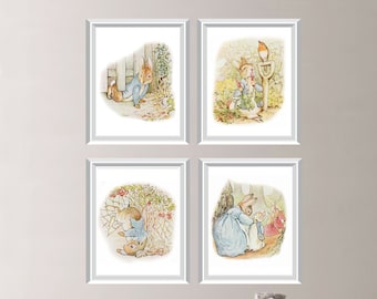 Beatrix Potter Peter Rabbit Nursery Prints, Watercolor Art