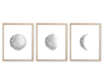 Moon nursery decor, moon print, full moon prints, gender neutral nursery decor, moon nursery, moon wall art, moon nursery prints, moon decor