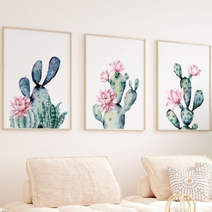 Watercolor Cactus Print Set. Cactus Prints. Cactus Art Prints. Cactus Posters. Southwestern Art. Desert Decor. Desert Art. Botanical Prints