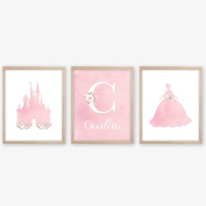 Watercolor Princess Print, Princess Nursery Decor, Girl Nursery Decor, Princess Nursery Decor, Girl Nursery Art, Girls Bedroom Print, Flower
