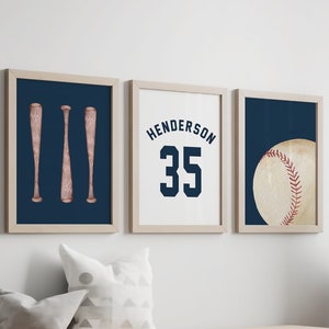 Baseball Nursery Prints, Baseball Prints, Boy Nursery Wall Art Prints, Baseball Wall Art, Baseball Boys Room Decor, Baseball Nursery Decor, image 1