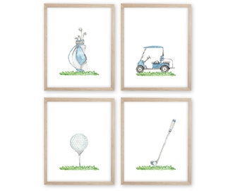 Boy Golf Nursery Prints, Golf nursery decor, Golf wall art, Golf theme nursery prints, Boy Nursery Wall Art, Boy Nursery Decor, Blue Nursery