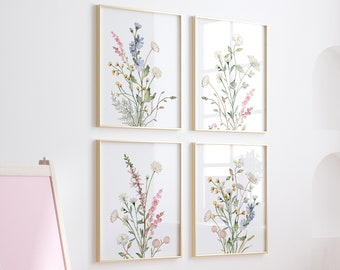 Wildflower Nursery Print: Boho Floral Watercolor Art - Etsy