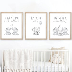 First We Had Each Other, Nursery Prints, Elephant Nursery Wall Decor, Nursery Decor, Elephant Nursery Prints, Gender Neutral Nursery Decor.