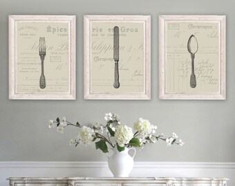 French Country Decor Farmhouse Wall Dining Room Art Silverware Cutlery NS 180 French Country Decor Farmhouse Wall Dining Room Art Silverware Cutlery NS 180