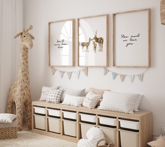 Deer Nursery Decor, Gender Neutral Nursery, Woodland Nursery, Animal Prints, Forest Animal Prints, Deer Nursery Prints, Nature Nursery