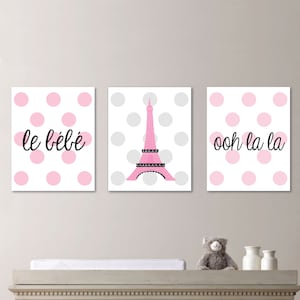 Girl Nursery Art - Girl Nursery Decor - French Parisian Baby Print. Eiffel Tower. Paris Decor. Paris Bedroom Art. Paris Nursery Art. (NS-214