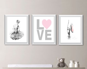 Baby Girl Nursery Art. Girl Nursery Decor.  Ballerina Nursery Art. Ballerina Bedroom Art. Ballerina Print. Ballerina Bedroom Art (NS-716)