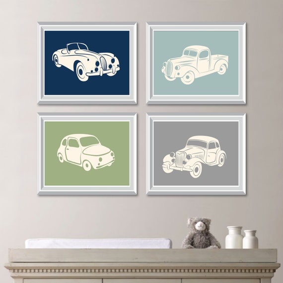 Boy Nursery Decor. Boy Nursery Art. Boy Bedroom Decor. Boy Bedroom Art. Car Nursery Decor. Retro Car Art. Transportation Wall Art (NS-781)