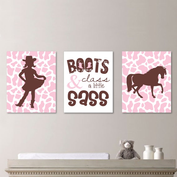 Baby Girl Nursery Art. Cowgirl Nursery Art. Cowgirl Bedroom Art - Horse Nursery Art. Horse Nursery Decor. Cowgirl Decor. Pink Brown (NS-156)