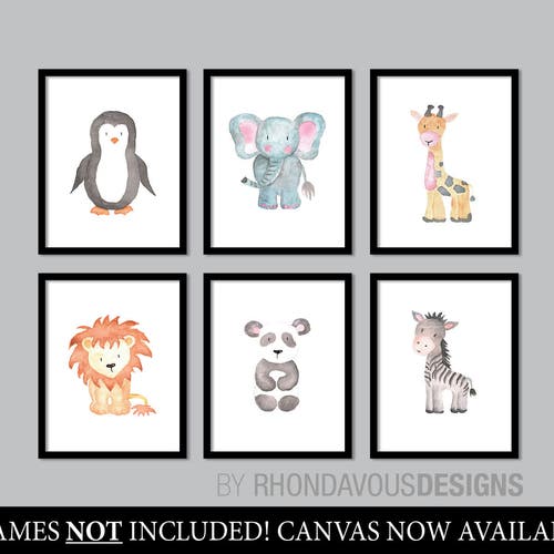 Watercolor Zoo Animal Nursery. Animal Nursery Art. Jungle Etsy