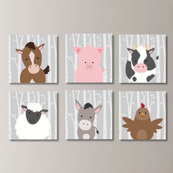 Baby Boy Nursery Art. Farm Animals Nursery Art. Farm Nursery Decor. Farm Animal Prints. Farm Animal Bedroom Art. Boy Bedroom Art. NS-844