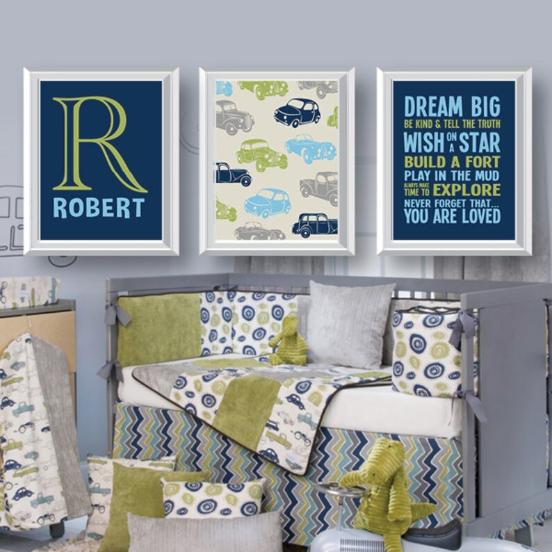Baby Boy Nursery Decor. Baby Boy Nursery Art. Boy Bedroom | Etsy