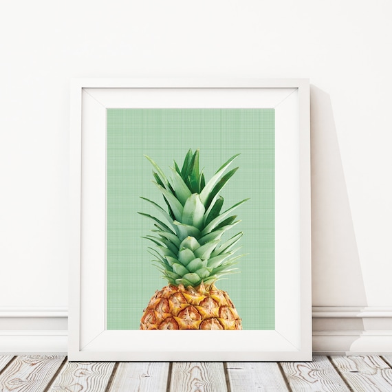 Pineapple Print, Tropical Print Art, Pineapple Wall Print, Wall Decor, Pineapple Wall Art, Pineapple Poster, Pineapple Decor. (S-459)