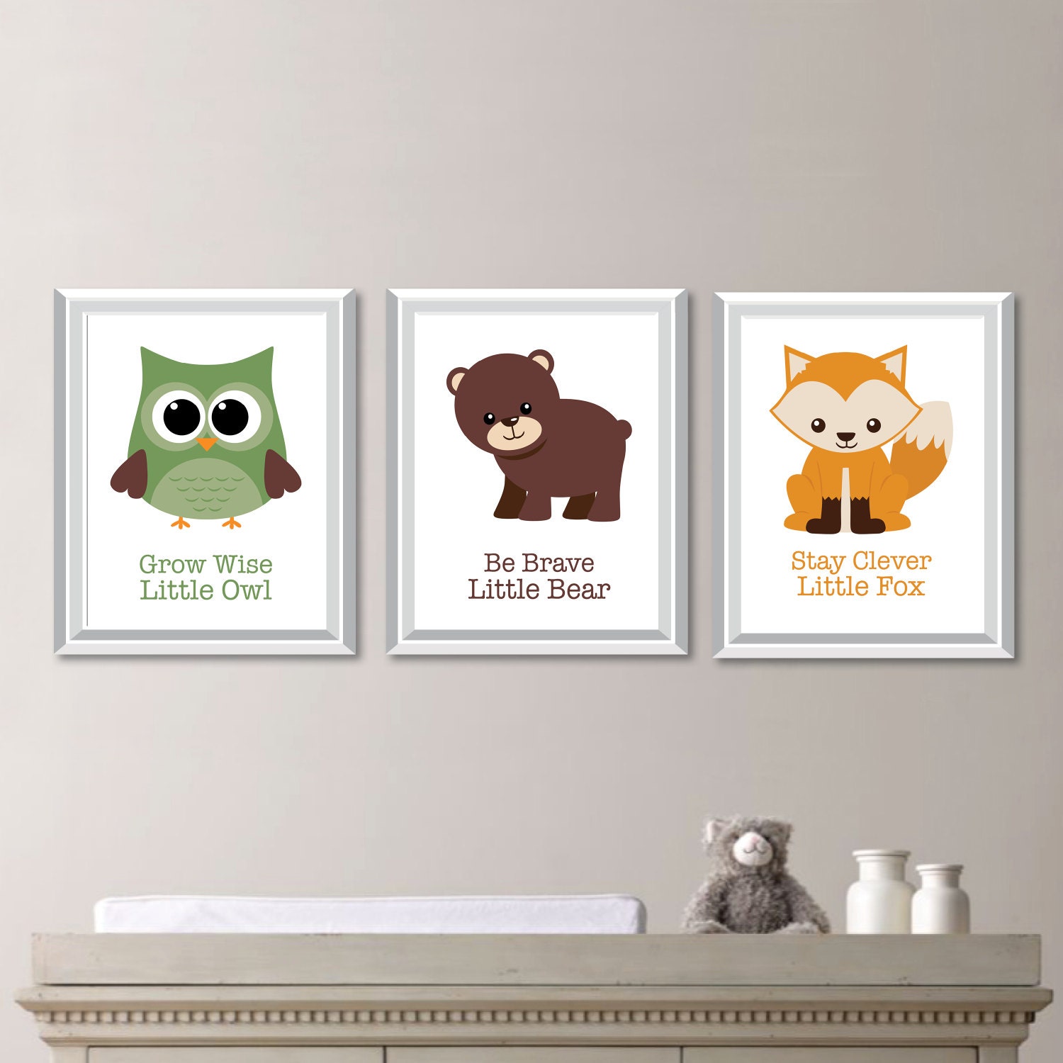 Woodland Animals Nursery Art. Baby Boy Nursery Art. Boy Etsy