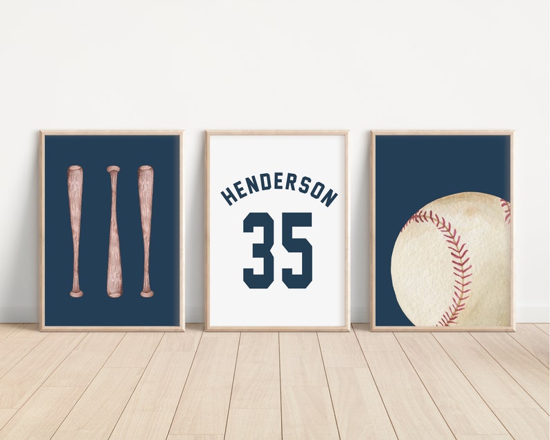 Baseball Nursery Prints, Baseball Prints, Boy Nursery Wall Art Prints, Baseball Wall Art, Baseball Boys Room Decor, Baseball Nursery Decor, image 2