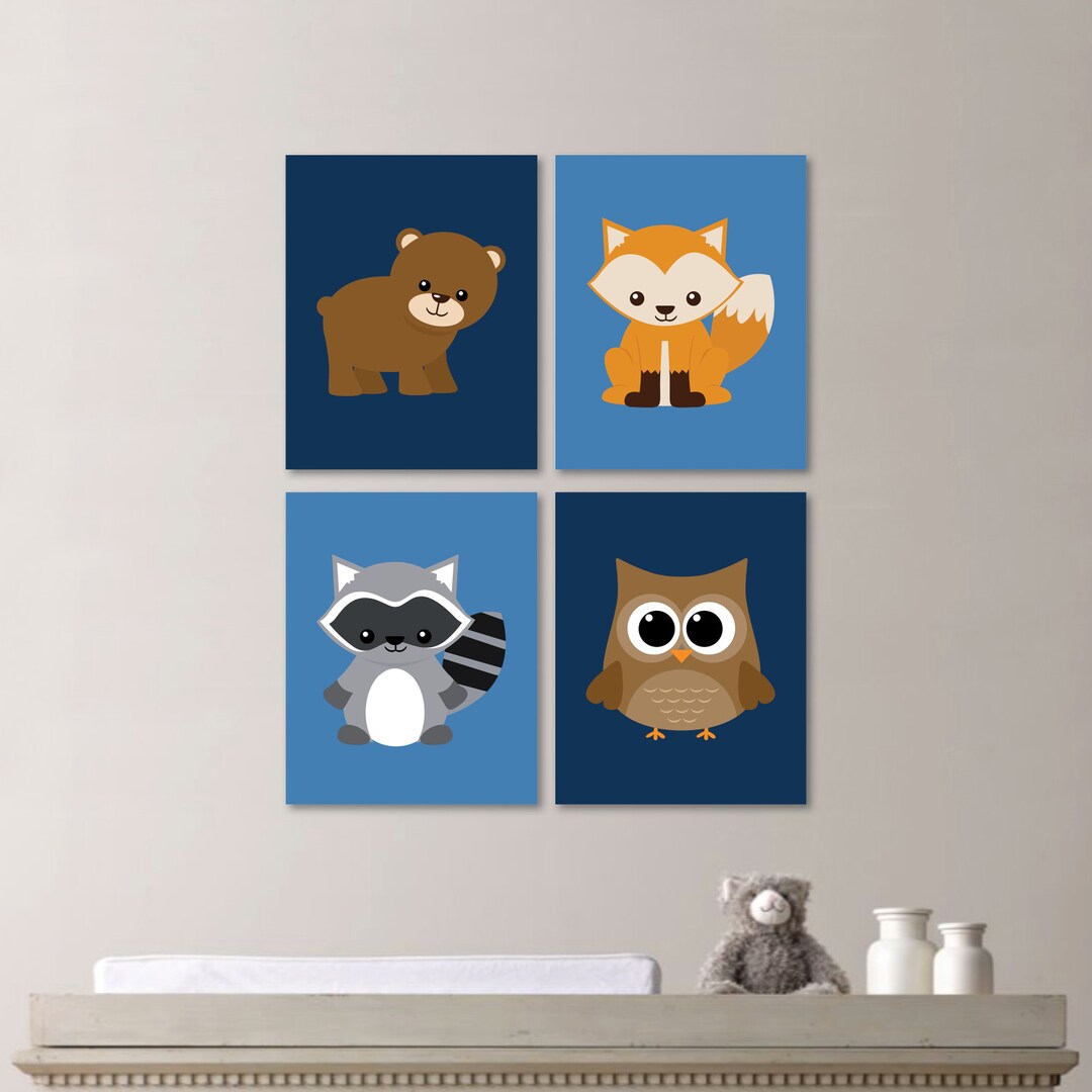 Baby Boy Nursery Art Woodland Nursery Decor Woodland Nursery Art Nursery Decor Nursery Print