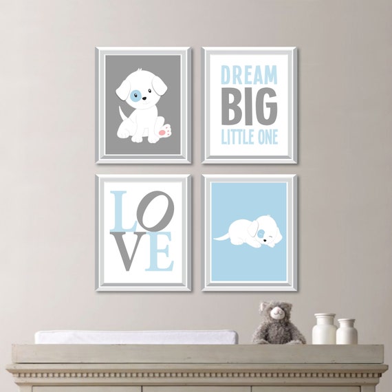 Baby Boy Nursery Decor. Baby Boy Nursery Art. Boy Bedroom Decor. Boy Bedroom Art. Puppy Nursery Decor. Dog Nursery Art. Puppy Nursery NS-750