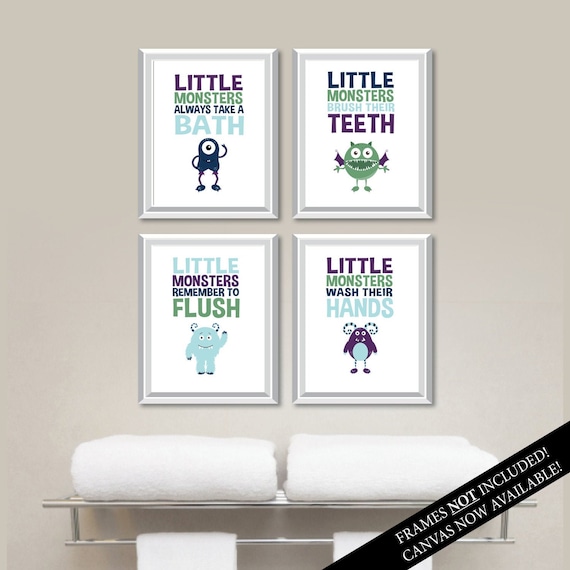 Kid Bathroom Decor. Monster Bathroom Wall Art. Kid Bathroom Art. Kid Bathroom Prints. Kid Bathroom Set. Monster Art Prints. Monster Bath.