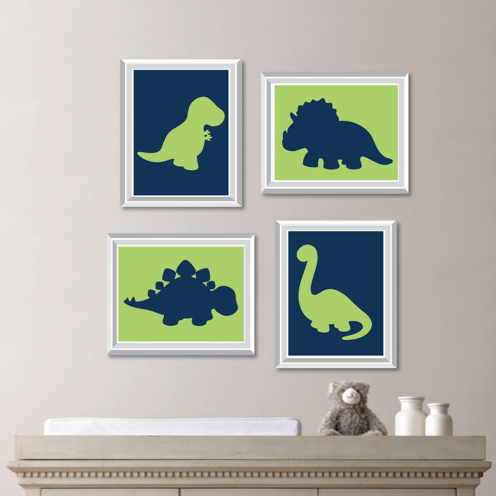 Baby Boy Nursery Art Boy Nursery Decor Dinosaur Nursery Etsy