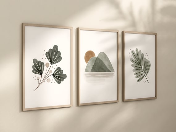 Sage Green Nursery Decor, Boho Nursery, Gender Neutral Nursery, Leaves Prints, Boho Prints, Home Decor, Sage Nursery, Minimal Nursery Decor