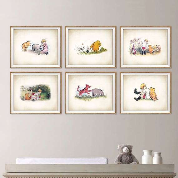 Classic Pooh Art Prints. Classic Pooh Illustration. Classic Pooh Nursery Art. Winnie the Pooh Art. Pooh Decor. Classic Winnie the Pooh.