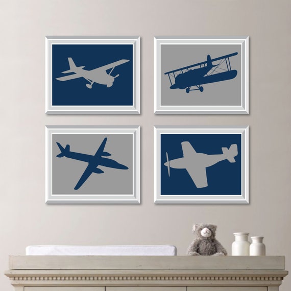 Baby Boy Nursery Art. Vintage Airplane Print Art. Airplane Art. Airplane Decor. Aviation Art. Airplane Bedroom Art.  Transportation. NS-708