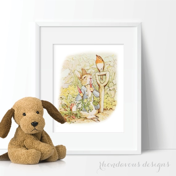 Peter Rabbit Nursery Art - Peter Rabbit Bedroom Art - Girl Nursery Art - Boy Nursery Art - Peter Rabbit Art - Peter Rabbit Decor  (S-282)