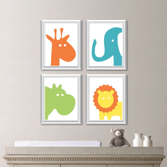 Safari Nursery Art Prints Set of 4. Boy Nursery. Scandinavian Safari Art. Safari Prints. Zoo Art. Boy Nursery Art. Boy Bedroom Art Print