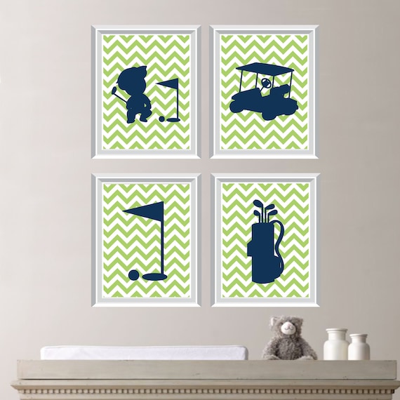 Baby Boy Nursery Art - Golf Nursery - Golf Bedroom - Golf Nursery Decor - Golf Nursery Art - Golf Bedroom Art - Green Blue (NS-188)