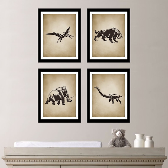 Baby Boy Nursery Art - Boy Nursery Print - Dinosaur Nursery Art - Dinosaur Nursery Decor - Dinosaur Bedroom Art - Dinosaur Decor (NS-136)