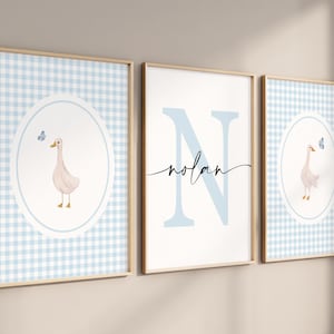 Vintage Goose Nursery Wall Art for Baby Boy Room - Vintage Nursery Prints - Boy Nursery Wall Decor - Boys Room - Goose Prints - Personalized