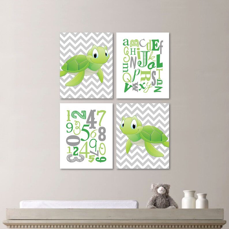 Turtle Nursery Baby Boy Nursery Art Turtle Nursery Decor Etsy