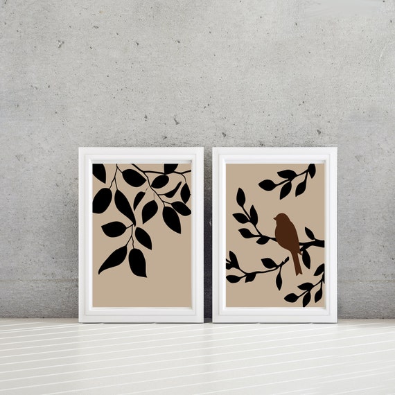 Bathroom Art Print. Living Room Wall Decor. Tree Branch Decor - Tree Bird Art - Tree Bird Print. Tree Decor. Bedroom Art. Bath Art. (NS-676)