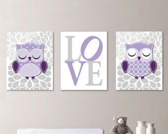 Baby Girl Nursery Art Prints. Owl Nursery Art Decor. Wall Art. Owl Decor. Girl Bedroom Art. Owl Bedroom. Girl Bedroom Decor. (NS-167)