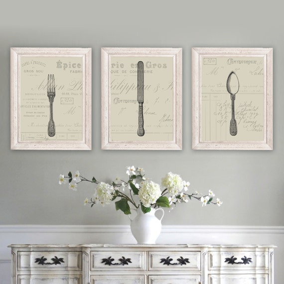 French Country Decor. Farmhouse Decor. Farmhouse Wall Decor. French Country Wall Decor. Dining Room Wall Art. Silverware. Cutlery (NS-180)