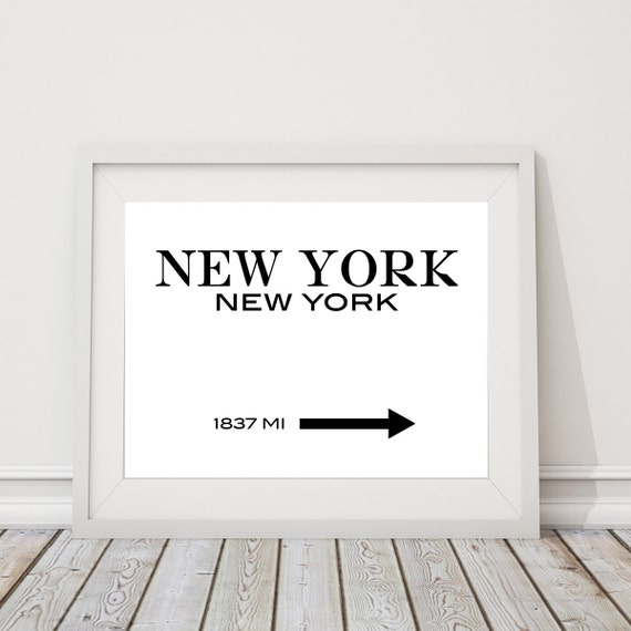 New York Wall Art. New York City. NYC Bedroom Decor. Gossip Girl Inspired Marfa Sign Single Print. Wall Art. Wall Decor. Fashion Art. (S482)