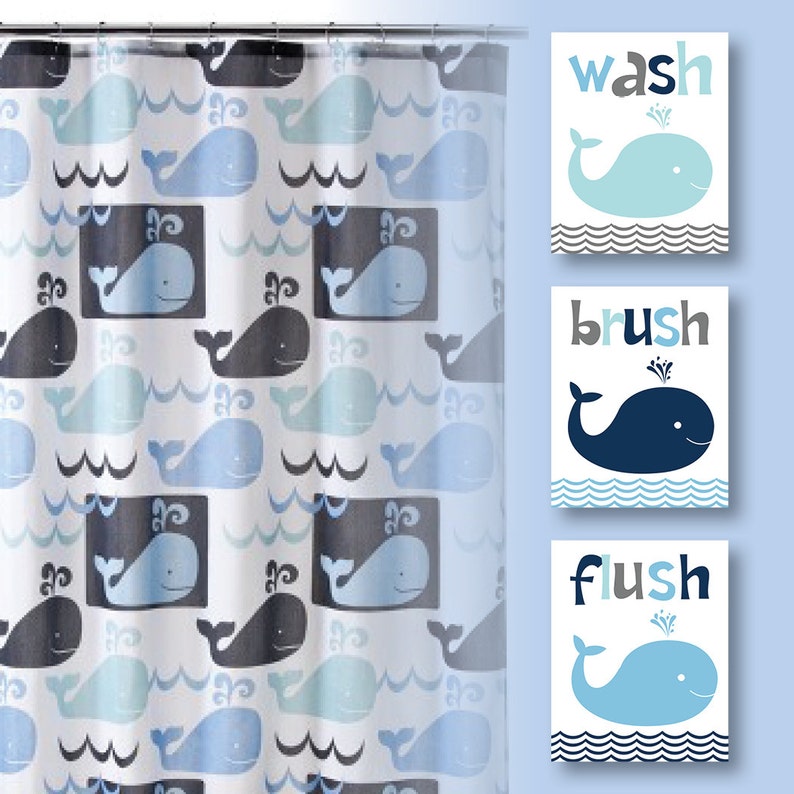 Boy Bathroom Art Print. Whale Watch. Happy Whale Bathroom Art. Etsy